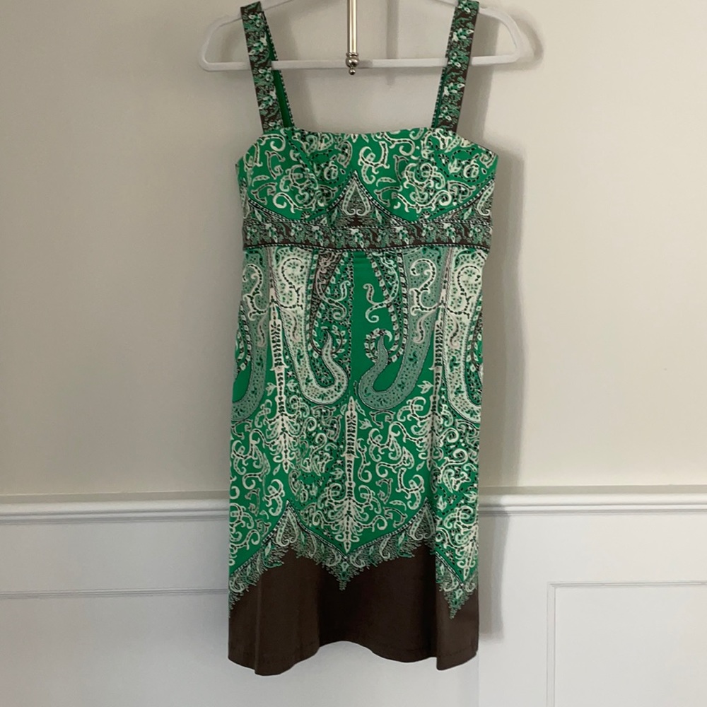 Elie Tahari Green & Brown Dress